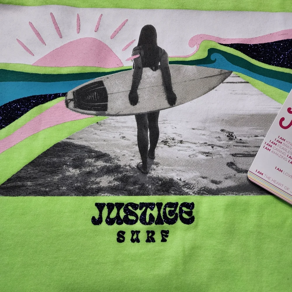 Girls Justice Graphic Tank With Tie Front Sz M (10) NWT